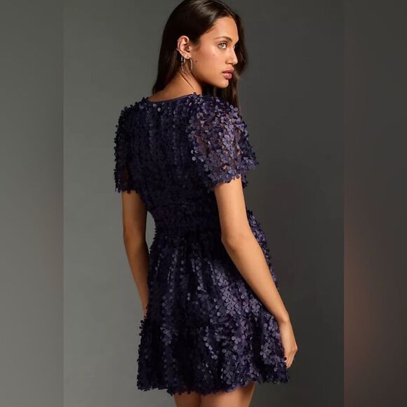 Anthropologie Floral Appliqué Somerset Mini Dress NWT - Picture 4 of 11